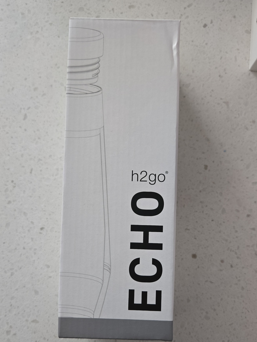 h2go ECHO Water Bottle - White/Grey Packaging